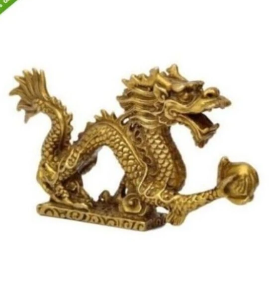 JP S0001 Chinese Bronze Brass Dragon Figurine Statue Long 13cm