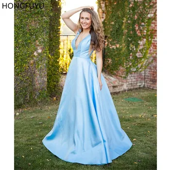 HONGFUYU Plunging Neckline Prom Dresses Illusion Bow Straps Party Evening Ball Gown Full Length Satin Formal Dress Custom Gowns
HONGFUYU Plunging Neckline Prom Dresses Illusion Bow Straps Party Evening Ball Gown Full Length Satin Formal Dress Custom Gowns