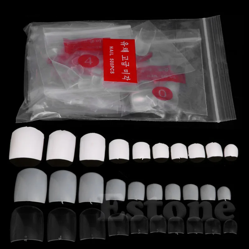 500Pcs French Faux Fake False Acrylic UV Gel Foot Toes Full Nail Art Tips 10 Sizes White/Transparent /Natural Press on Nails
500Pcs French Faux Fake False Acrylic UV Gel Foot Toes Full Nail Art Tips 10 Sizes White/Transparent /Natural Press on Nails