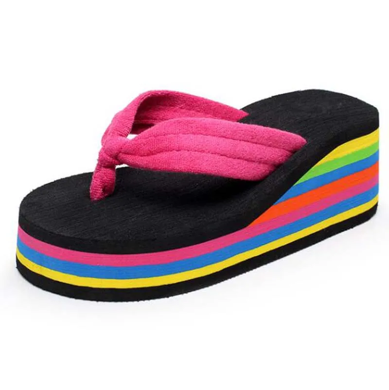 Фото Rainbow Travel Casual Sandals Women Summer New American European Style Slippers Home Fashion Girls Like | Обувь