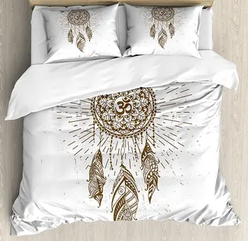 Yoga Duvet Cover Set HDrawn Style Dreamcatcher with Mandala Ancient Spiritual Symbol Hippie Art Bedding Set Brown White
Yoga Duvet Cover Set HDrawn Style Dreamcatcher with Mandala Ancient Spiritual Symbol Hippie Art Bedding Set Brown White