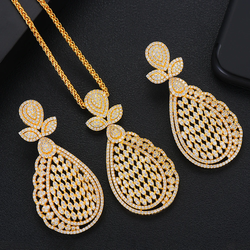 GODKI Super Luxury Water Drop Cubic Zircon Crystal CZ Engagement Necklace Earring Set For Women Wedding DUBAI Bridal Jewelry Set
GODKI Super Luxury Water Drop Cubic Zircon Crystal CZ Engagement Necklace Earring Set For Women Wedding DUBAI Bridal Jewelry Set