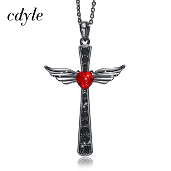 Cdyle Vintage Black Color Cross Necklace Women Pendant Necklace Embellished with crystal Angel Wings Necklace
Cdyle Vintage Black Color Cross Necklace Women Pendant Necklace Embellished with crystal Angel Wings Necklace