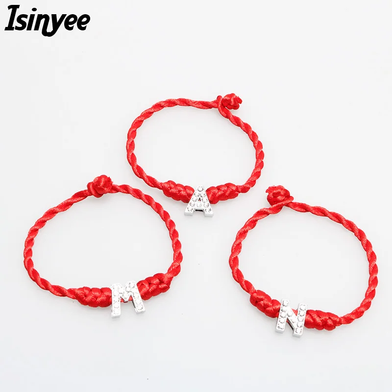 ISINYEE Fashion Red String Thread Lucky Bracelets Crystal English Alphabet Charms for Women Lover Braided Rope Cable Jewelry
ISINYEE Fashion Red String Thread Lucky Bracelets Crystal English Alphabet Charms for Women Lover Braided Rope Cable Jewelry