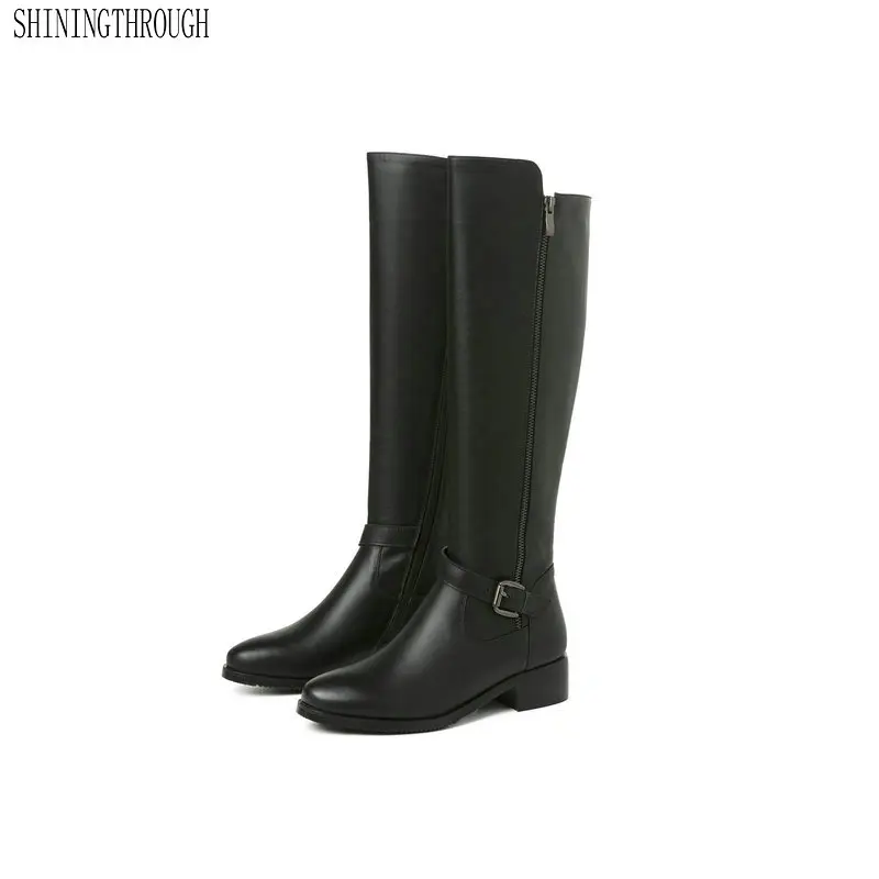 Genuine leather Knee High western Boots woman 4cm med Heels Black shoes woman Boots Autumn Winter Botas size 41 42 43
Genuine leather Knee High western Boots woman 4cm med Heels Black shoes woman Boots Autumn Winter Botas size 41 42 43