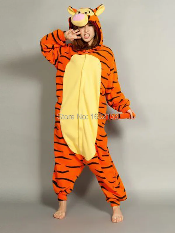 Кигуруми новый стиль тигровая Пижама комбинезон для взрослых унисекс милый