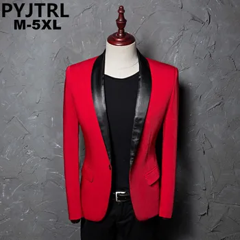 PYJTRL Men's Red Shawl Collar Single Button Suits Jacket Wedding Party Business Casual Blazer Coat Masculino Slim Fit Men
PYJTRL Men's Red Shawl Collar Single Button Suits Jacket Wedding Party Business Casual Blazer Coat Masculino Slim Fit Men
