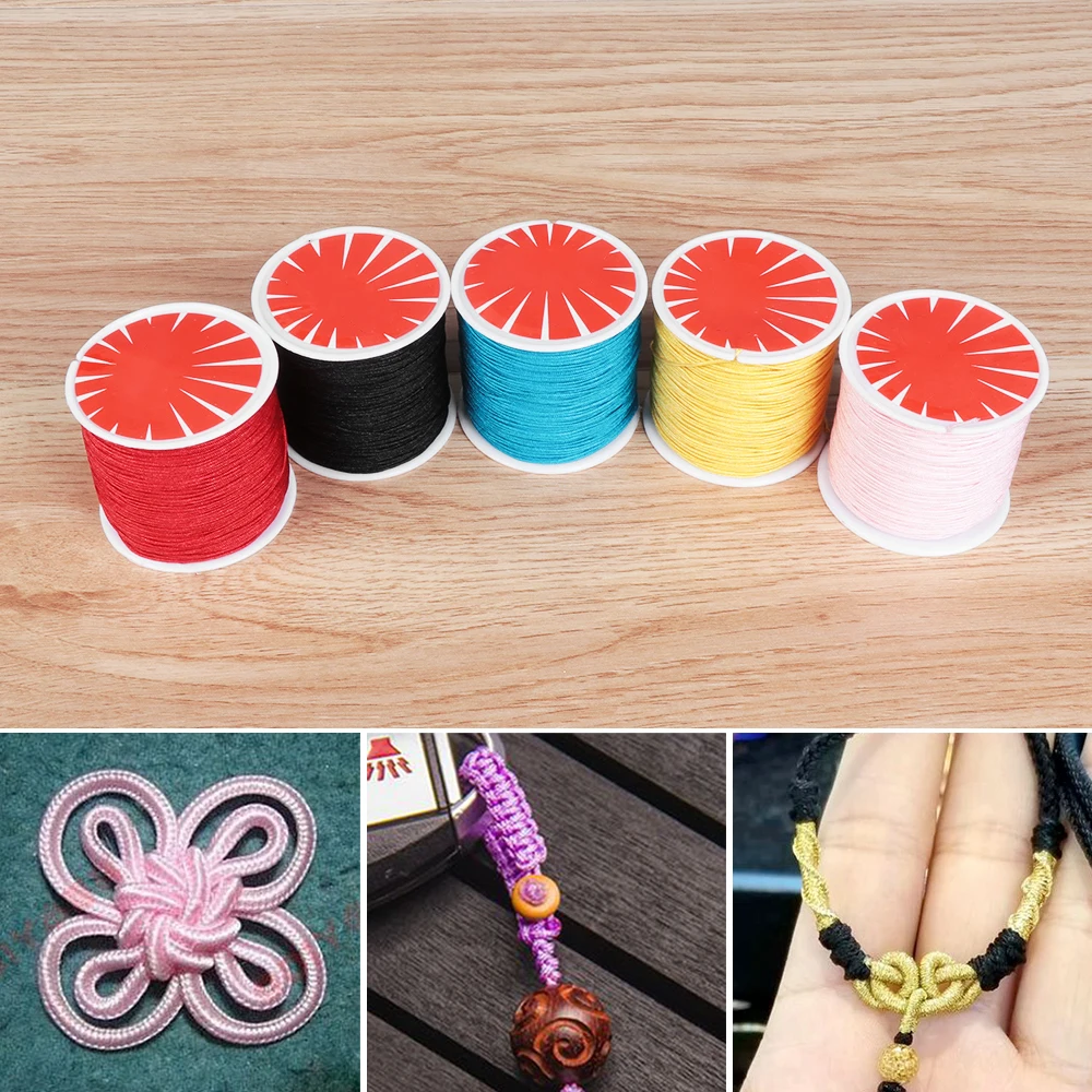 0.8mm 45M/Roll Nylon Rope Braided Cords Chinese Knot Bracelet String Macrame Rattail Necklace Thread Satin Silk Cord Wire
0.8mm 45M/Roll Nylon Rope Braided Cords Chinese Knot Bracelet String Macrame Rattail Necklace Thread Satin Silk Cord Wire