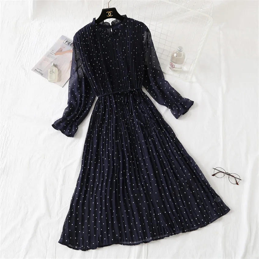 2019 Spring Summer Women Long Sleeve Dot Chiffon Dress Big Size S-2XL Dress Elegant Lady Midi Long Ruffled Dressess Vestidos 745
2019 Spring Summer Women Long Sleeve Dot Chiffon Dress Big Size S-2XL Dress Elegant Lady Midi Long Ruffled Dressess Vestidos 745
