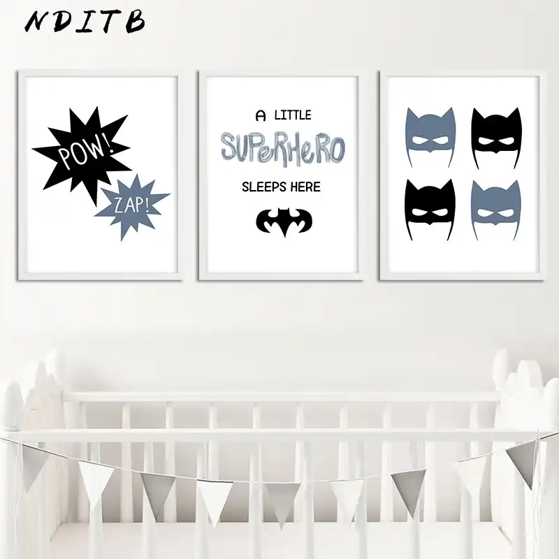 Nditb Batman Mask Canvas Poster Nursery Prints Cartoon Wall Art