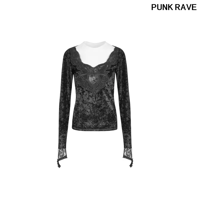 Gothic female Diamond Velvet Positioning Necktie embroidery Lace elastic ribbon PU leather flower T shirt PUNK RAVE T-477
Gothic female Diamond Velvet Positioning Necktie embroidery Lace elastic ribbon PU leather flower T shirt PUNK RAVE T-477