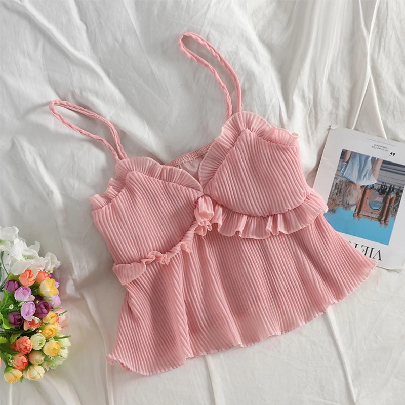 Kawaii Crop Top Women Chiffon Blouse Ruffle Shirt Sexy Backless V Neck Pleated Womens Tops And Blouses Blusas Mujer De Moda 2019
Kawaii Crop Top Women Chiffon Blouse Ruffle Shirt Sexy Backless V Neck Pleated Womens Tops And Blouses Blusas Mujer De Moda 2019