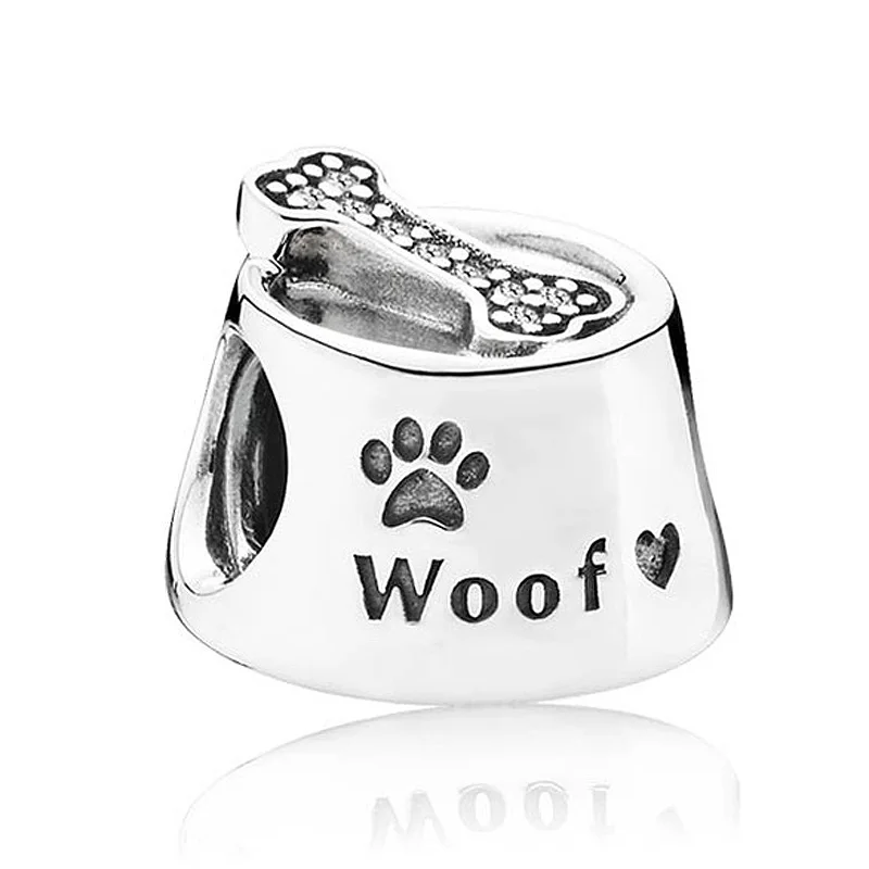 Authentic 925 Sterling Silver Bead Charm Vintage Dog Bowl Meow With Crystal Bead Fit Pandora Bracelet Bangle DIY Jewelry
Authentic 925 Sterling Silver Bead Charm Vintage Dog Bowl Meow With Crystal Bead Fit Pandora Bracelet Bangle DIY Jewelry