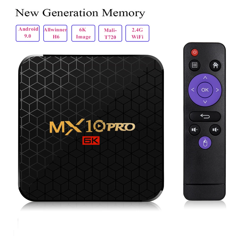 MX10 PRO TV Box Android 9.0 Smart Allwinner H6 UHD 4K Media Player 6K Image Decoding 2.4G WiFi USB3.0 Android box Tv
MX10 PRO TV Box Android 9.0 Smart Allwinner H6 UHD 4K Media Player 6K Image Decoding 2.4G WiFi USB3.0 Android box Tv