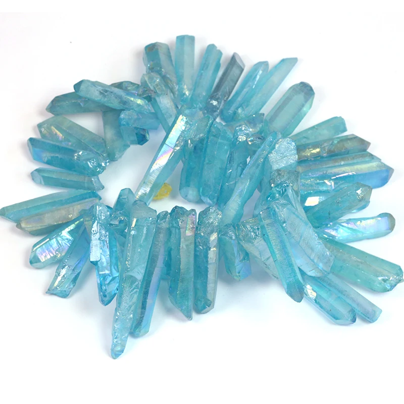 Electroplated Drilled Strand Dyed Sky Blue Quartz Crystal Point Irregular Pendant Gradient Spike Gem Stone Beads Necklace
Electroplated Drilled Strand Dyed Sky Blue Quartz Crystal Point Irregular Pendant Gradient Spike Gem Stone Beads Necklace