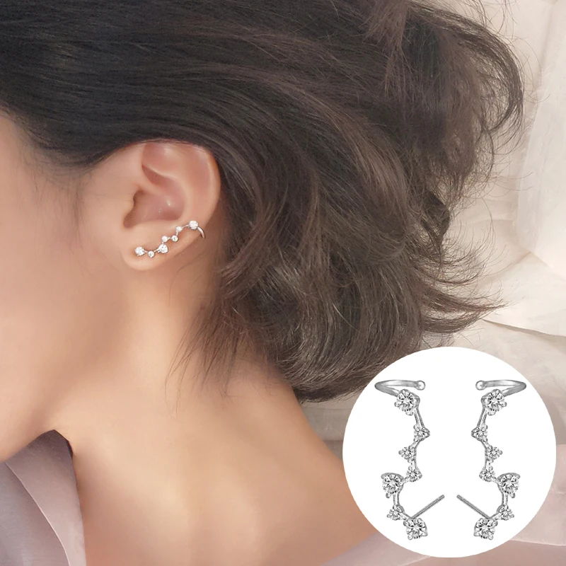 Delicate Star Stud Earring, 925 Sterling Elegant Women Fashion Zircon Crystal Ear Jackets, Star Ear Climber,Gifts For Her
Delicate Star Stud Earring, 925 Sterling Elegant Women Fashion Zircon Crystal Ear Jackets, Star Ear Climber,Gifts For Her