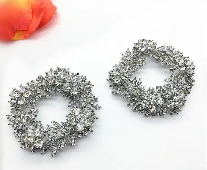 1pc crystal shoe clip metal shoe square clamp bridal rhinestone