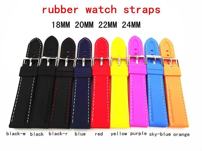 Wholesale 45pcs/lot 18MM 20MM 22MM 24MM rubber Watch band watch strap 9 colors men and women watch straps
Wholesale 45pcs/lot 18MM 20MM 22MM 24MM rubber Watch band watch strap 9 colors men and women watch straps