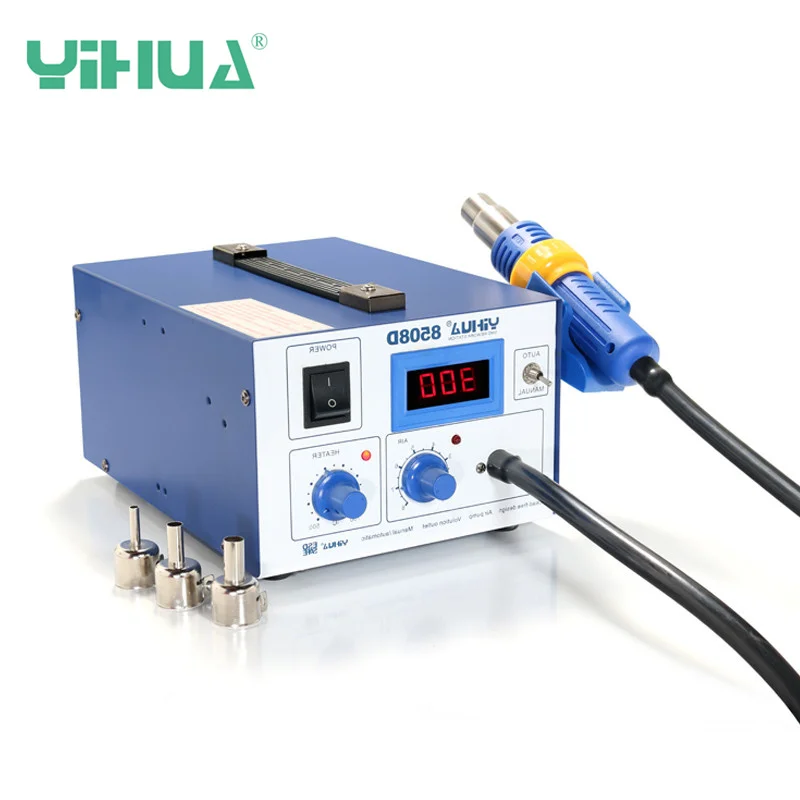 YIHUA 8508D Digital Display Warm Air Pressure Intelligent 850 Upgrade Heat Tool Gun Manual Auto Soldering Station
YIHUA 8508D Digital Display Warm Air Pressure Intelligent 850 Upgrade Heat Tool Gun Manual Auto Soldering Station