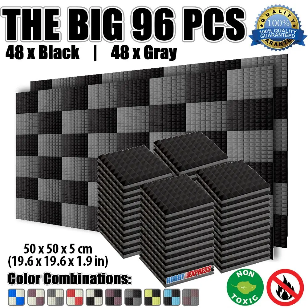 Arrowzoom Pyramid Studio Sound Absorption Acoustic Foam 96 pc Set 19.6 x 19.6 x 1.9" 5 Color Combinations KK1034
Arrowzoom Pyramid Studio Sound Absorption Acoustic Foam 96 pc Set 19.6 x 19.6 x 1.9" 5 Color Combinations KK1034