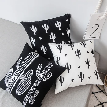 Cactus Cushion cover Home Decoration Black White 45x45cm Canvas Pillow Cover Simple Printed Nordic Style
Cactus Cushion cover Home Decoration Black White 45x45cm Canvas Pillow Cover Simple Printed Nordic Style