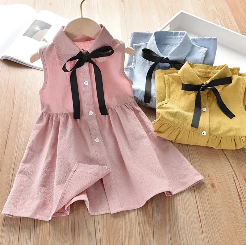 New Summer Baby Girls Dress Children's Shirt Style Dresses Princess Bow Cotton Sleeveless Dress Vestidos Kids Girls Costume Gift
New Summer Baby Girls Dress Children's Shirt Style Dresses Princess Bow Cotton Sleeveless Dress Vestidos Kids Girls Costume Gift