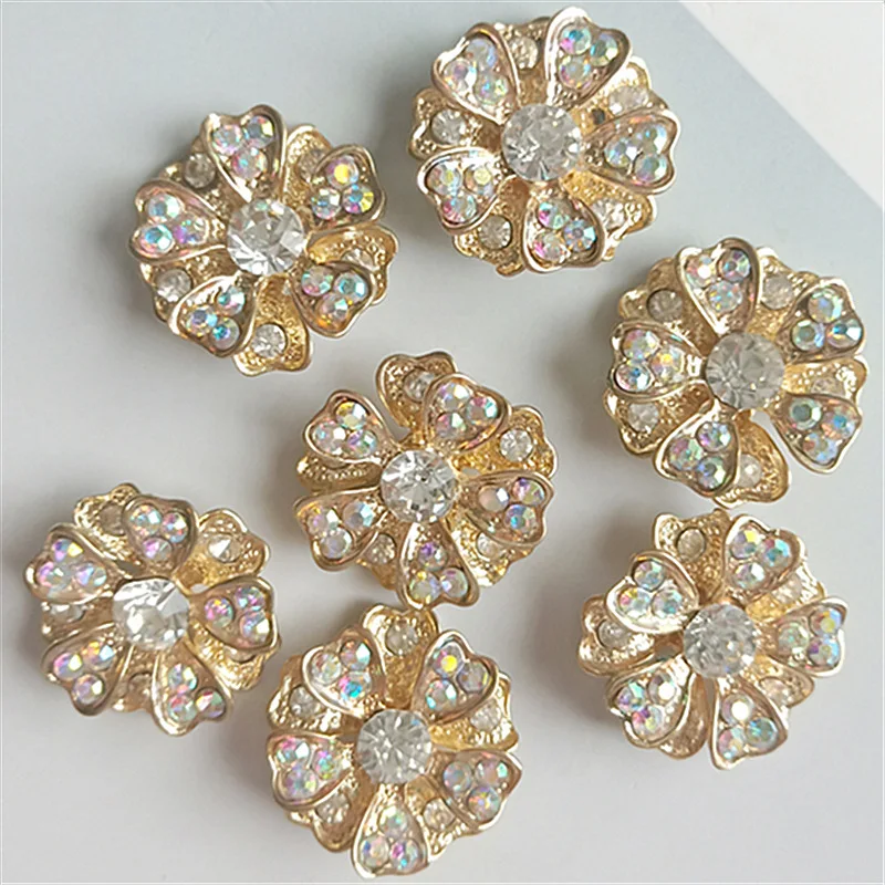 5 pcs/lot Rhinestone Diamond Gold Flower Buttons Alloy Diy Handmade Hair Accessories Necklace Mobile Beauty Key Ring jewelry
5 pcs/lot Rhinestone Diamond Gold Flower Buttons Alloy Diy Handmade Hair Accessories Necklace Mobile Beauty Key Ring jewelry