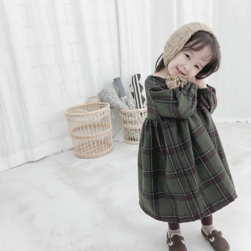 Autumn Winter cute girls fashion puff sleeve plaid long dresses baby kids fashion wollen casual all-match princess dress
Autumn Winter cute girls fashion puff sleeve plaid long dresses baby kids fashion wollen casual all-match princess dress