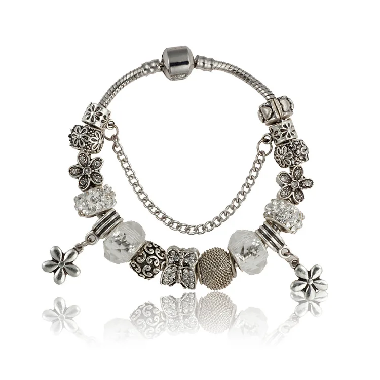 European Vintage For Womens Bracelet White Glass Beads wWth The Same Silver Plated Pan Lucky Bracelet Womens Jewelry Apparel
European Vintage For Womens Bracelet White Glass Beads wWth The Same Silver Plated Pan Lucky Bracelet Womens Jewelry Apparel