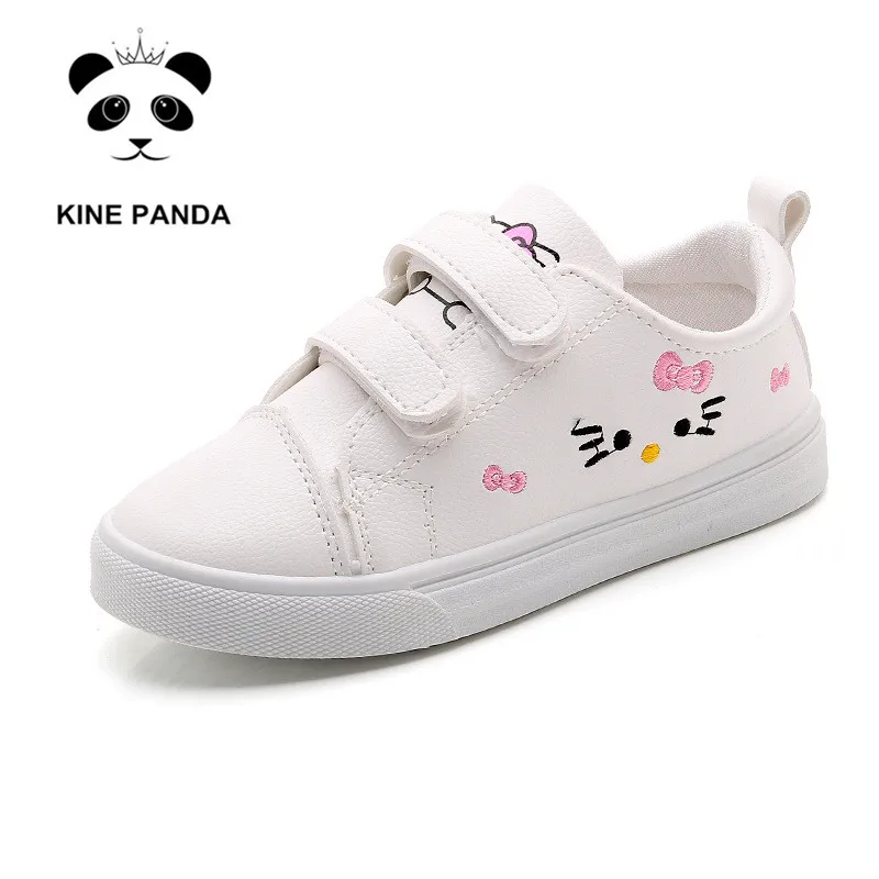 KINE PANDA Big Girls Shoes Kitty Princess PU Leather Children Casual Sneakers Flatform Shoes Embroidered White Pink 2-10Y 
KINE PANDA Big Girls Shoes Kitty Princess PU Leather Children Casual Sneakers Flatform Shoes Embroidered White Pink 2-10Y