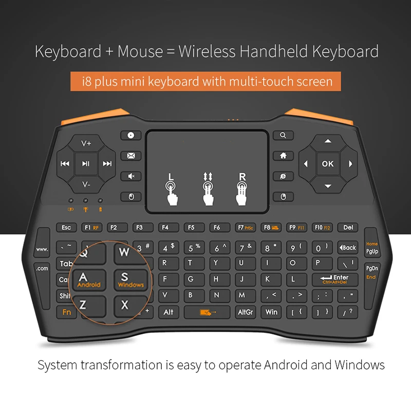 

Russian English 2.4GHz Mini Wireless Keyboard Air Mouse teclado with Touchpad For Android TV Box PC PS4 Remote Control Keyboards