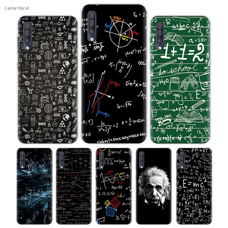 Transpatrent Silicone Case for Samsung Galaxy A50 A70 A30 M30 M20 A10 A20 A40 M20 Cover Phone Math Einstein ke formula E=Mc2 Cal
Transpatrent Silicone Case for Samsung Galaxy A50 A70 A30 M30 M20 A10 A20 A40 M20 Cover Phone Math Einstein ke formula E=Mc2 Cal