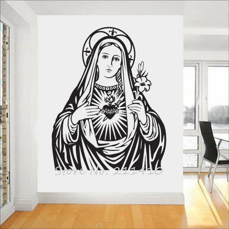 The Heart of Virgin Mary Wall Sticker Home Decor Living Room Classic Catholic church Wall Decal Adesivo de parede Mural A712
The Heart of Virgin Mary Wall Sticker Home Decor Living Room Classic Catholic church Wall Decal Adesivo de parede Mural A712