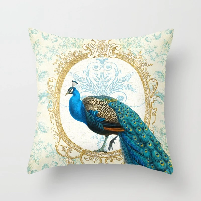 Pillowcase Bird Printing Peach Skin Velvet Pillowcover Peacock Feather Pattern Pillowcase Sofa Home Decoration 45cm x 45cm
Pillowcase Bird Printing Peach Skin Velvet Pillowcover Peacock Feather Pattern Pillowcase Sofa Home Decoration 45cm x 45cm