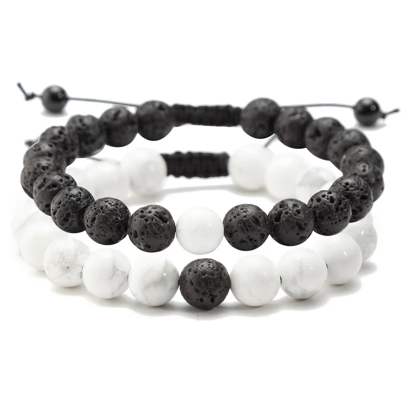 DIEZI One Pair Men White Black Lava Beads Yoga Handmade Bracelet Women Natural Stones Weave Bracelets pulseira masculina
DIEZI One Pair Men White Black Lava Beads Yoga Handmade Bracelet Women Natural Stones Weave Bracelets pulseira masculina