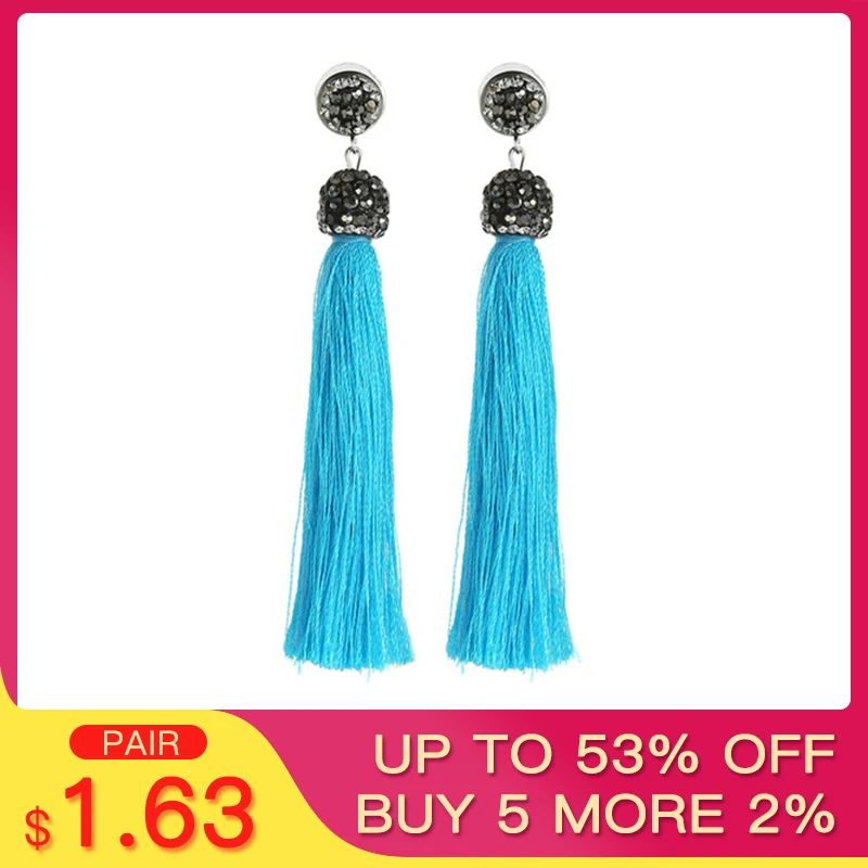 QCOOLJLY Handmade 14 Colors Long Tassel Earrings Bohemian Black Red Pink White Silk Crystal Dangle Earrings For Women Jewelry
QCOOLJLY Handmade 14 Colors Long Tassel Earrings Bohemian Black Red Pink White Silk Crystal Dangle Earrings For Women Jewelry
