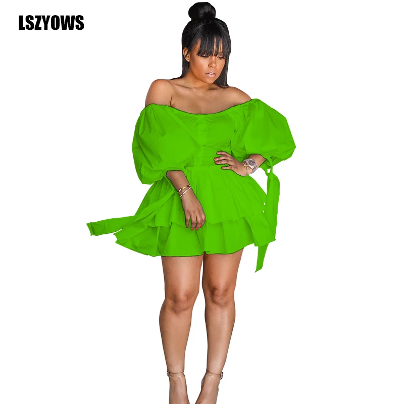 Elegant Ruffles Summer Dresses Women Off Shoulder Lantern Sleeve Tie Up Party Dress Ladies Button High Waist Vestidos Mini Dress
Elegant Ruffles Summer Dresses Women Off Shoulder Lantern Sleeve Tie Up Party Dress Ladies Button High Waist Vestidos Mini Dress