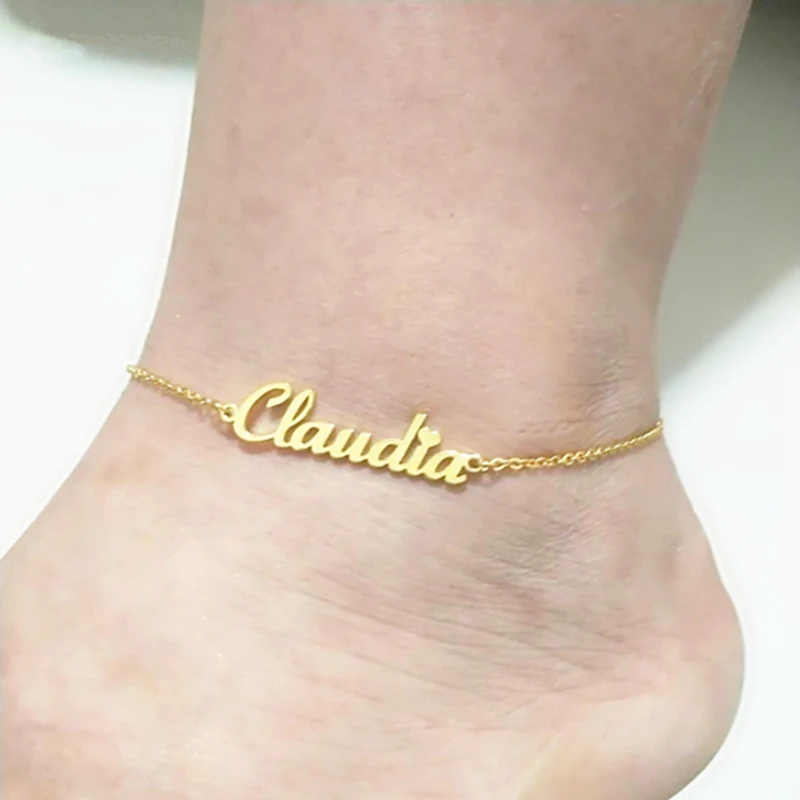 Summer Style Foot Bijoux Femme Gold Chain Custom Name Anklets For Women Beach Jewelry Personalized Bracelet Cheville BFF Gift
Summer Style Foot Bijoux Femme Gold Chain Custom Name Anklets For Women Beach Jewelry Personalized Bracelet Cheville BFF Gift