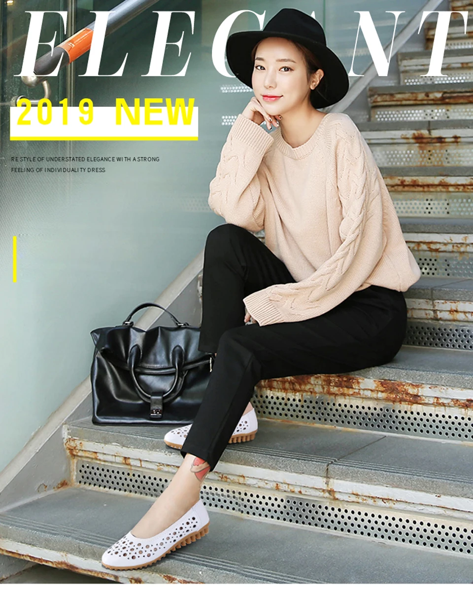 CAGILKZEL Shoes Women Flats 2019 Loafers Woman Genuine Leather Female Moccasins Ladies Ballerina Flats Shoes creepers (1)