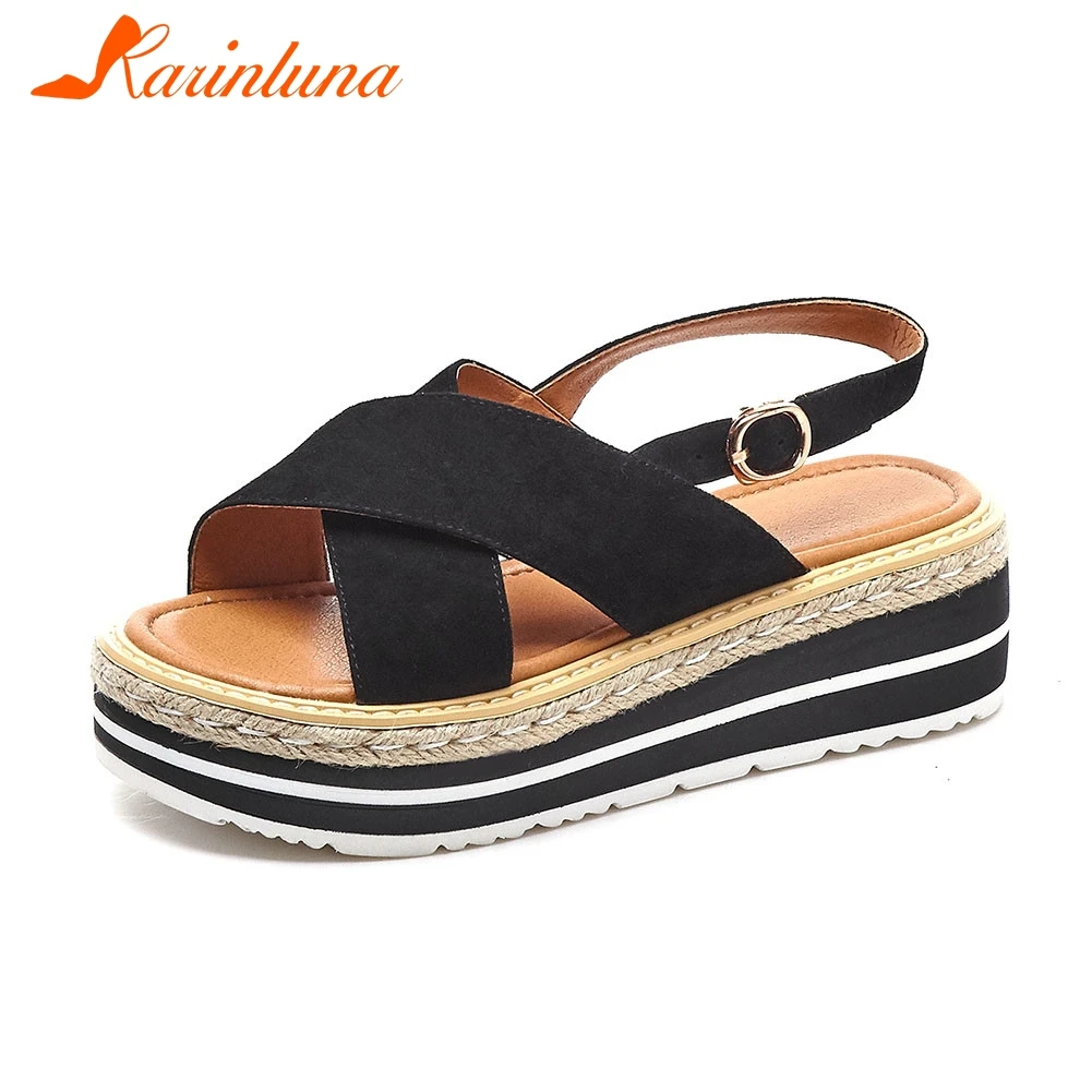 KARINLUNA Brand New Luxury Summer Sandals 2019 women's Kid Suede Ladies Wedges High Heels Shoes Woman Casual Ol Summer Sandals
KARINLUNA Brand New Luxury Summer Sandals 2019 women's Kid Suede Ladies Wedges High Heels Shoes Woman Casual Ol Summer Sandals