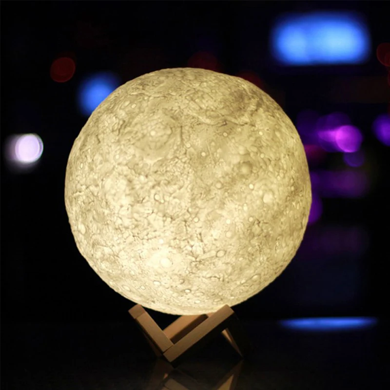 Creative 3D Print Moon Lamp with Touch-Sensing Switch 3D Lunar Lamp Color Changeable Night Lights For Decoration IY303106-P 14