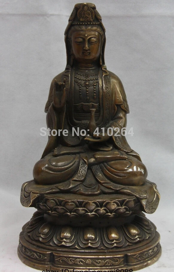 12inch Tibet Copper Buddhist Kwan-Yin GuanYin Bodhisattva Goddess hold Bottle Statue discount 30%
12inch Tibet Copper Buddhist Kwan-Yin GuanYin Bodhisattva Goddess hold Bottle Statue discount 30%
