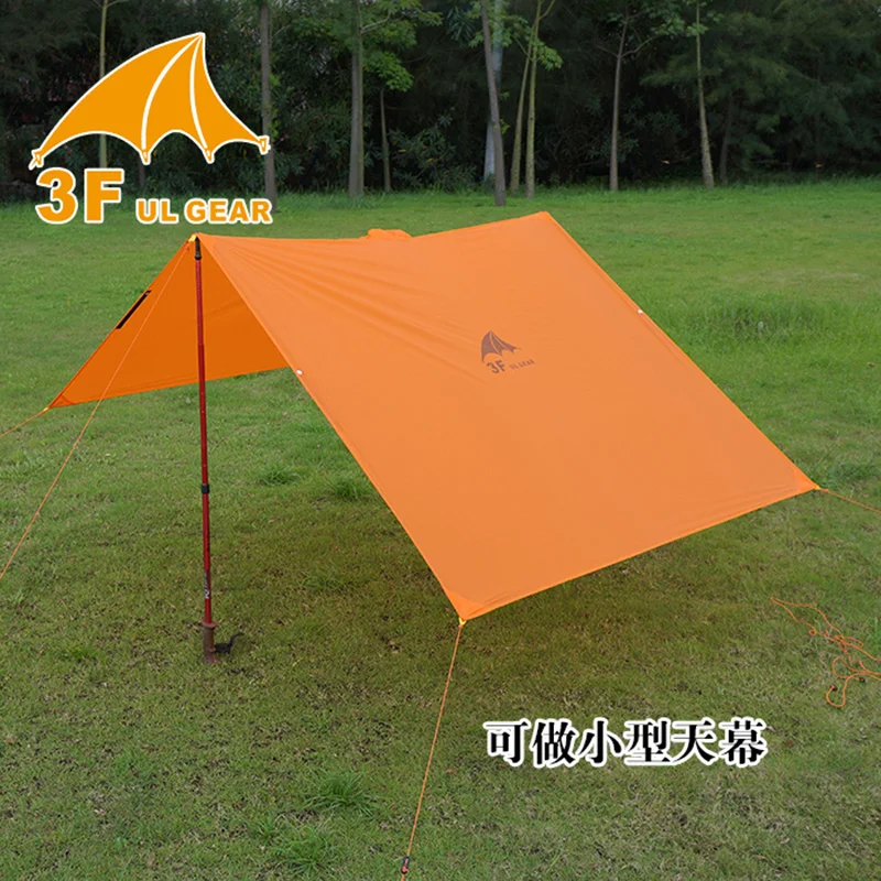 

3F UL GEAR Single Person Ultralight Hiking Cycling Raincoat Outdoor Awning Camping Mini Tarp Sun Shelter 15D Silicone