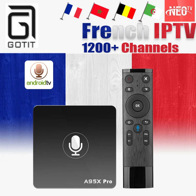 French IPTV A95X Pro 4K Ultra HD Android 7.1 Smart TV Box +Voice Control 1000+NEO IPTV Europe France Belgium Arabic Set up Box
French IPTV A95X Pro 4K Ultra HD Android 7.1 Smart TV Box +Voice Control 1000+NEO IPTV Europe France Belgium Arabic Set up Box