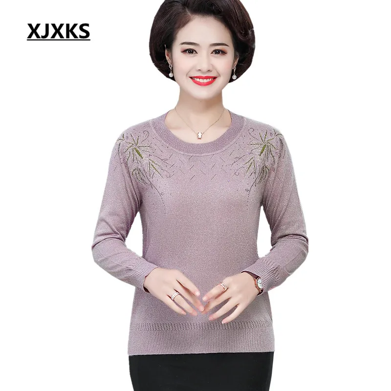 XJXKS Women's sweater 2019 spring autumn new loose plus size cashmere fashion embroidery knitting sweater women pullover
XJXKS Women's sweater 2019 spring autumn new loose plus size cashmere fashion embroidery knitting sweater women pullover
