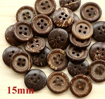 

50pcs/lot Round Natural coconut shell buttons,15mm, Bulk button, Accssories sewing (ss-1158-721)