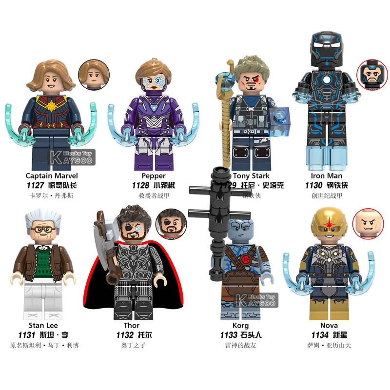 Legoings Figure Captain Marvele Movie Figures Super Heroes Building Blocks Iron man stan lee Thor Bricks Gift Toys kids X0240
Legoings Figure Captain Marvele Movie Figures Super Heroes Building Blocks Iron man stan lee Thor Bricks Gift Toys kids X0240