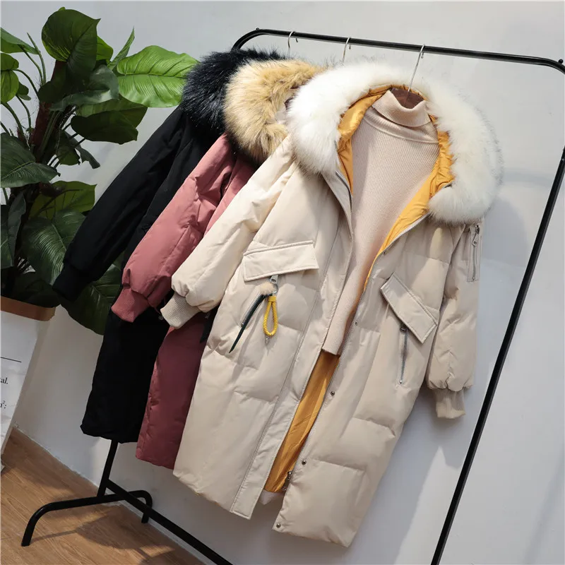 2019 Middle-aged Women's Winter White Duck Down Jacket Hooded Long Coat Loose Thicken Warm Big Fur Collar Down Jackets Plus Size
2019 Middle-aged Women's Winter White Duck Down Jacket Hooded Long Coat Loose Thicken Warm Big Fur Collar Down Jackets Plus Size