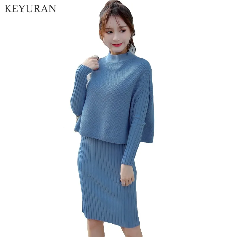 2019 New Autumn Winter Women's Knitted Dress Two Piece Set Casual Turtleneck Cloak Vest Top + Long Sleeve Knitting Dresses Suit
2019 New Autumn Winter Women's Knitted Dress Two Piece Set Casual Turtleneck Cloak Vest Top + Long Sleeve Knitting Dresses Suit