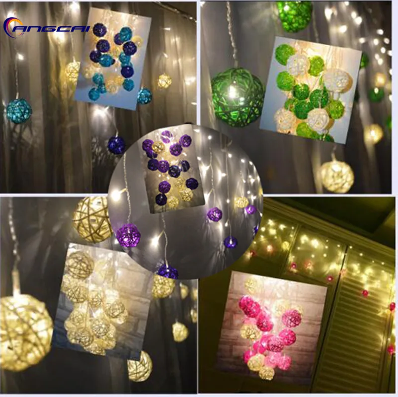 Curtain Lights 4M*0.3 0.4 0.5m 96led Multicolor Handmade Rattan Balls String Fairy Party Patio Decor Party Night Twinkle garland
Curtain Lights 4M*0.3 0.4 0.5m 96led Multicolor Handmade Rattan Balls String Fairy Party Patio Decor Party Night Twinkle garland